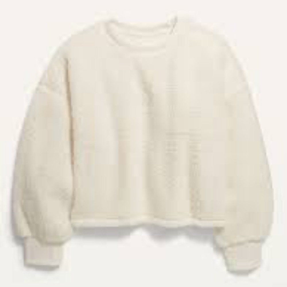 Old Navy Slouchy Sherpa Cropped Pullover Xl